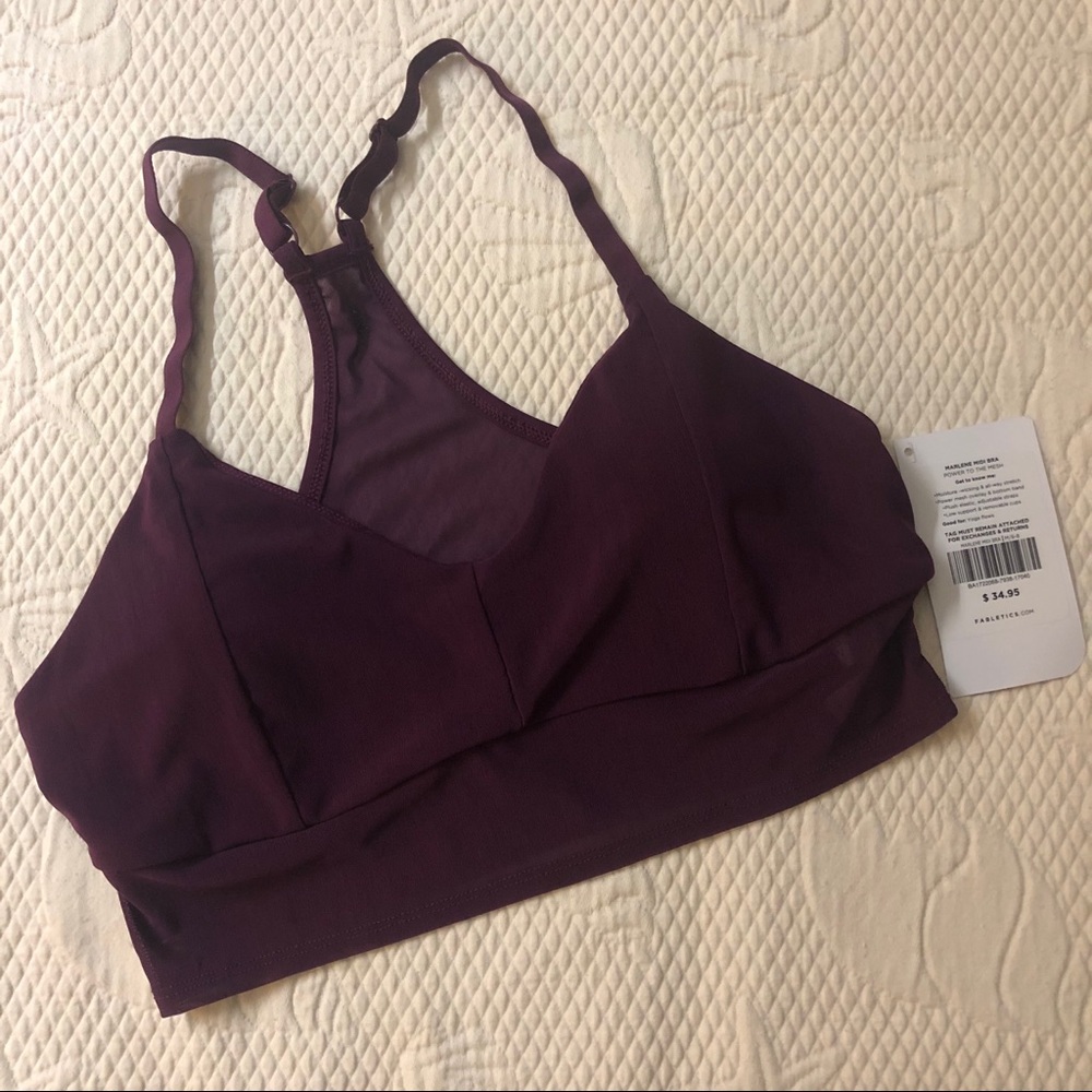 Fabletics Marlene MIDI Bra, burgundy, M/6-8